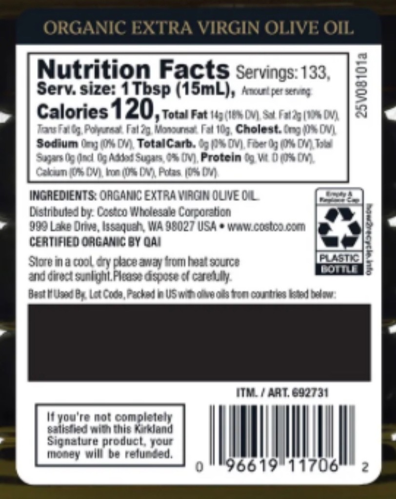 Kirkland Signature Organic Extra Virgin Olive Oil – 67 FL Ounce – FAST SHIPPING