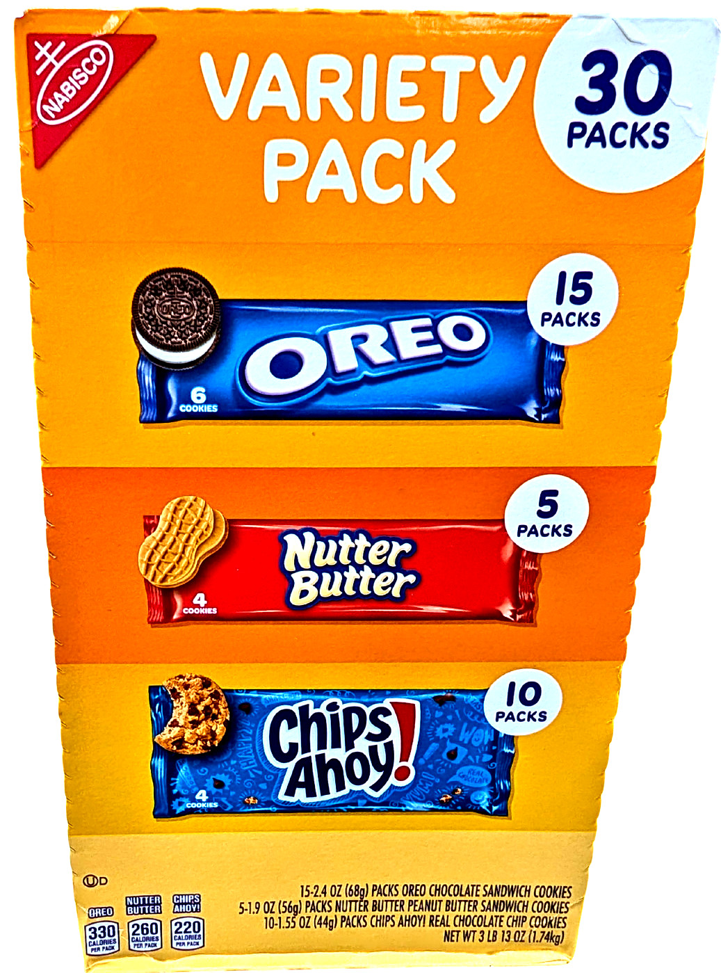 Nabisco Cookie Variety Pack with Oreo Chips Ahoy Nutter Butter 30 Packs