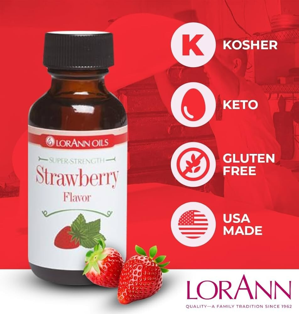 LorAnn Strawberry Candy Oil Flavoring 1oz Super Strength – Kosher USA