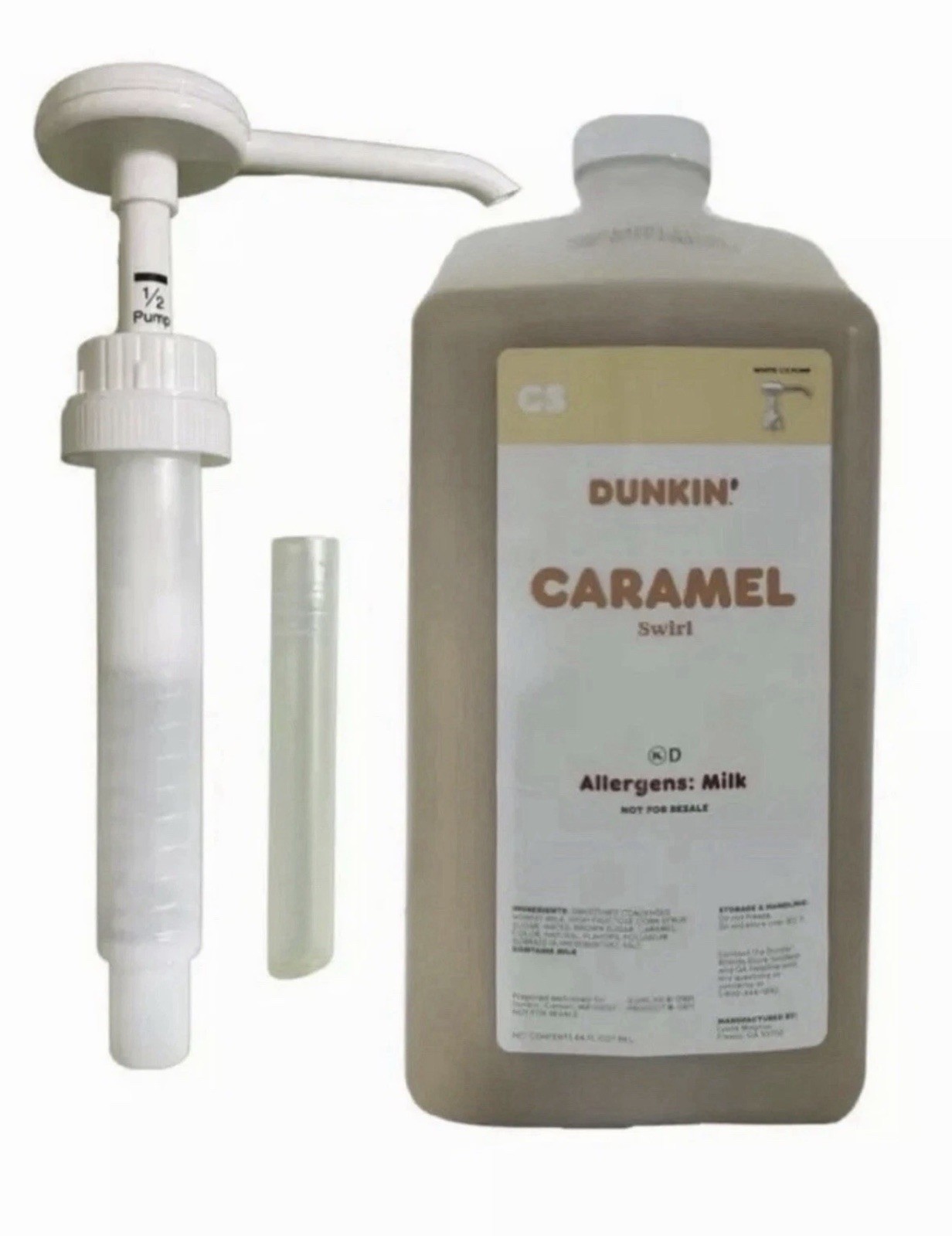 Dunkin Donuts Caramel Swirl Syrup with Pump, 64 oz