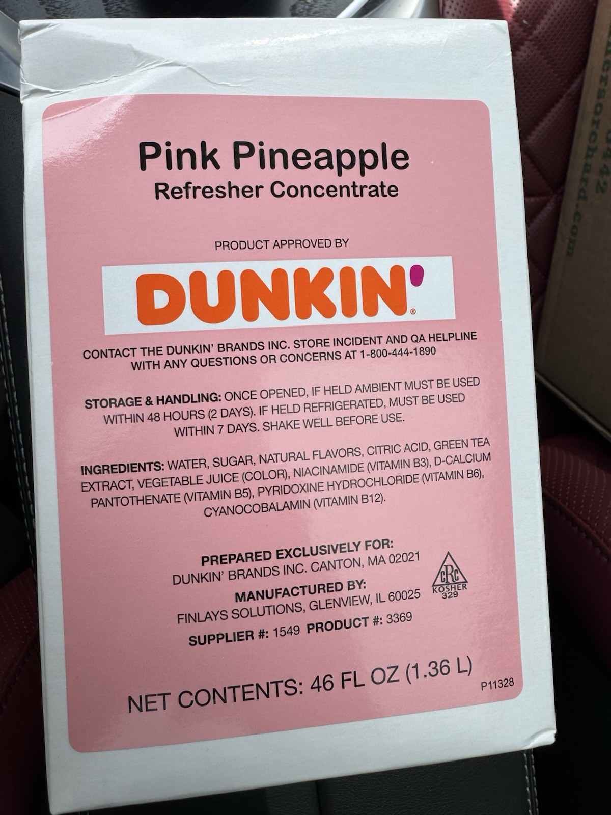 Dunkin Pink Pineapple Refresher Concentrate (EXP Aug) (FAST SHIP)(LIMITED)