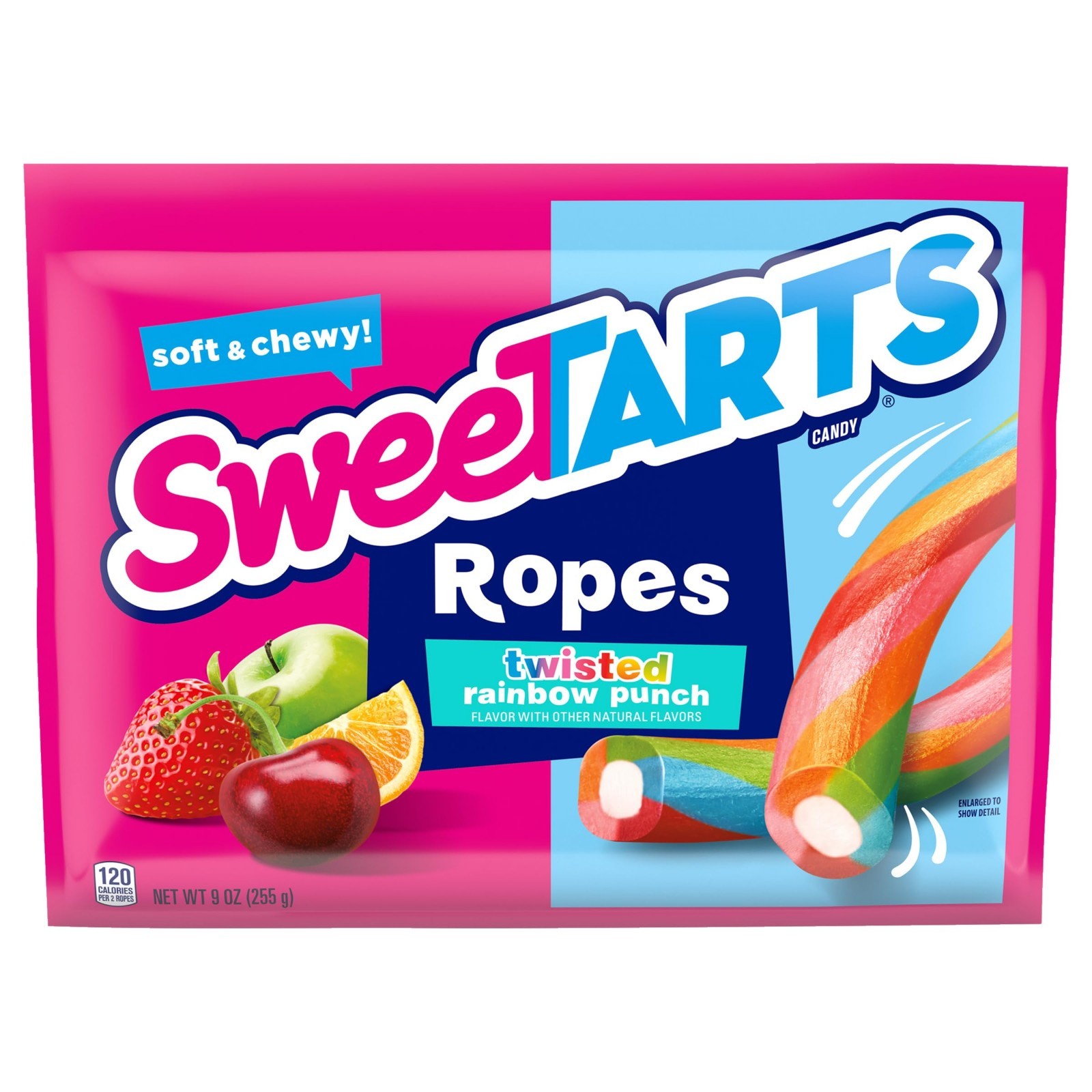 Soft & Chewy Twisted Rainbow Punch Candy Ropes – 9 oz Back to School Treats
