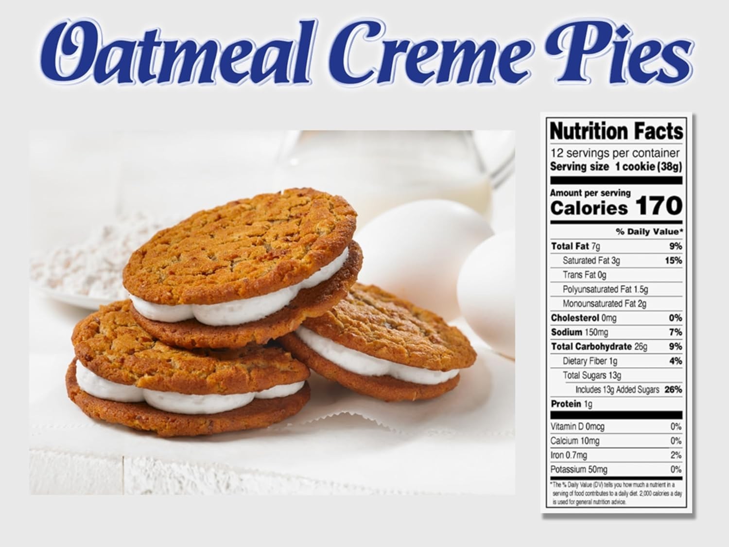 Little Debbie Oatmeal Crème Pies, 12 Individually Wrapped Sandwich Cookies, 16.2