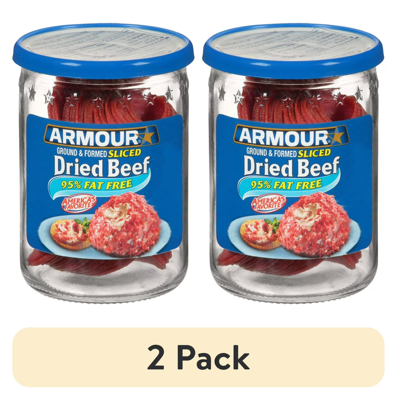 (2 pack) Armour Star Sliced Dried Beef, 9g Protein Per Serving, 2.2 oz