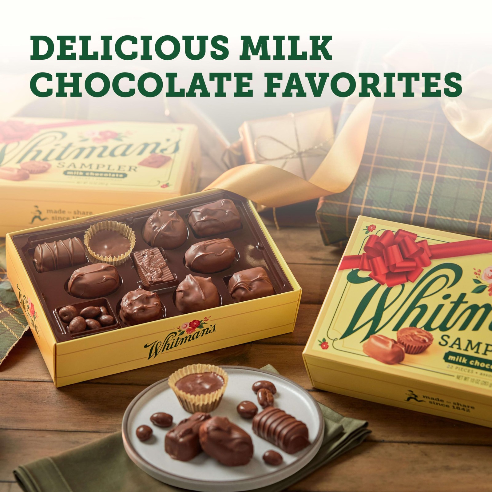 Whitmans Sampler Mother’s Day Milk Chocolates Gift Box, 10 Ounce (22 Pieces)