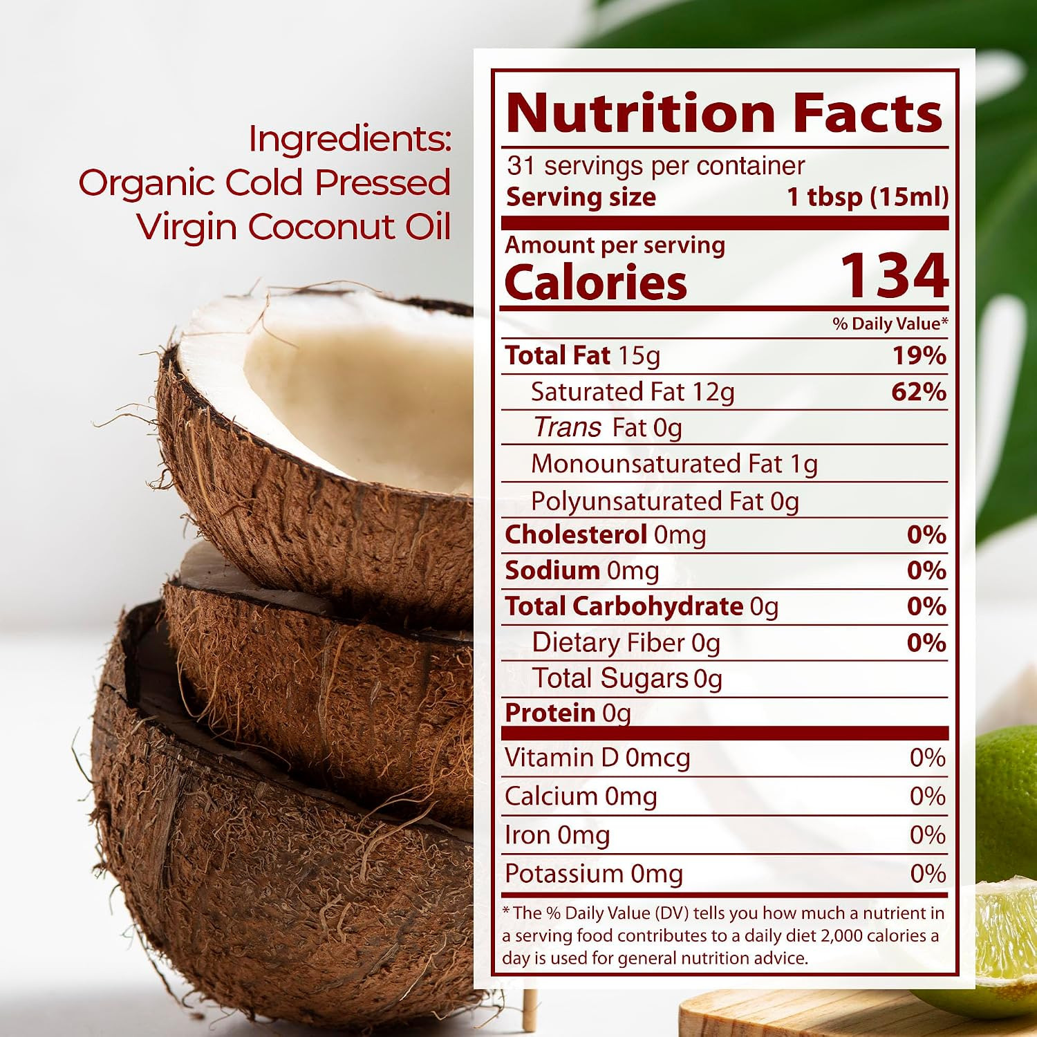 Organic Coconut Oil – Great for High-Heat Cooking and Baking at Home, Ideal for