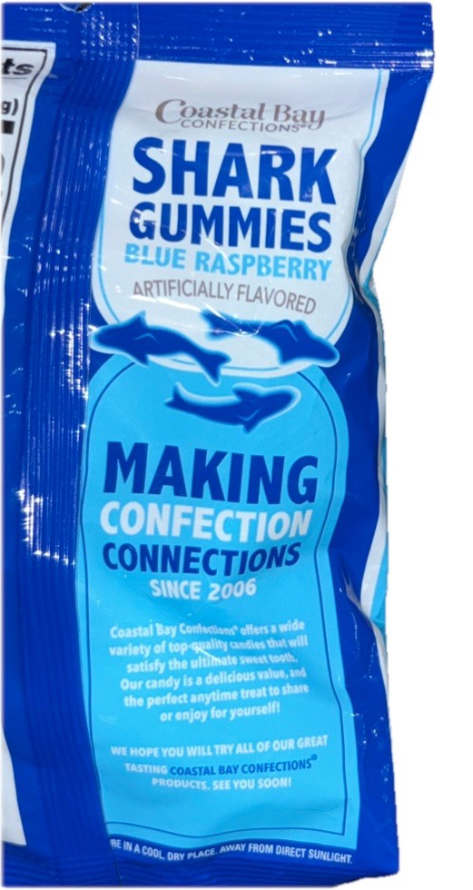 Greenbrier Blue/White Blue Raspberry Shark Gummies 6oz/170g-Brand New-SHIP N 24H