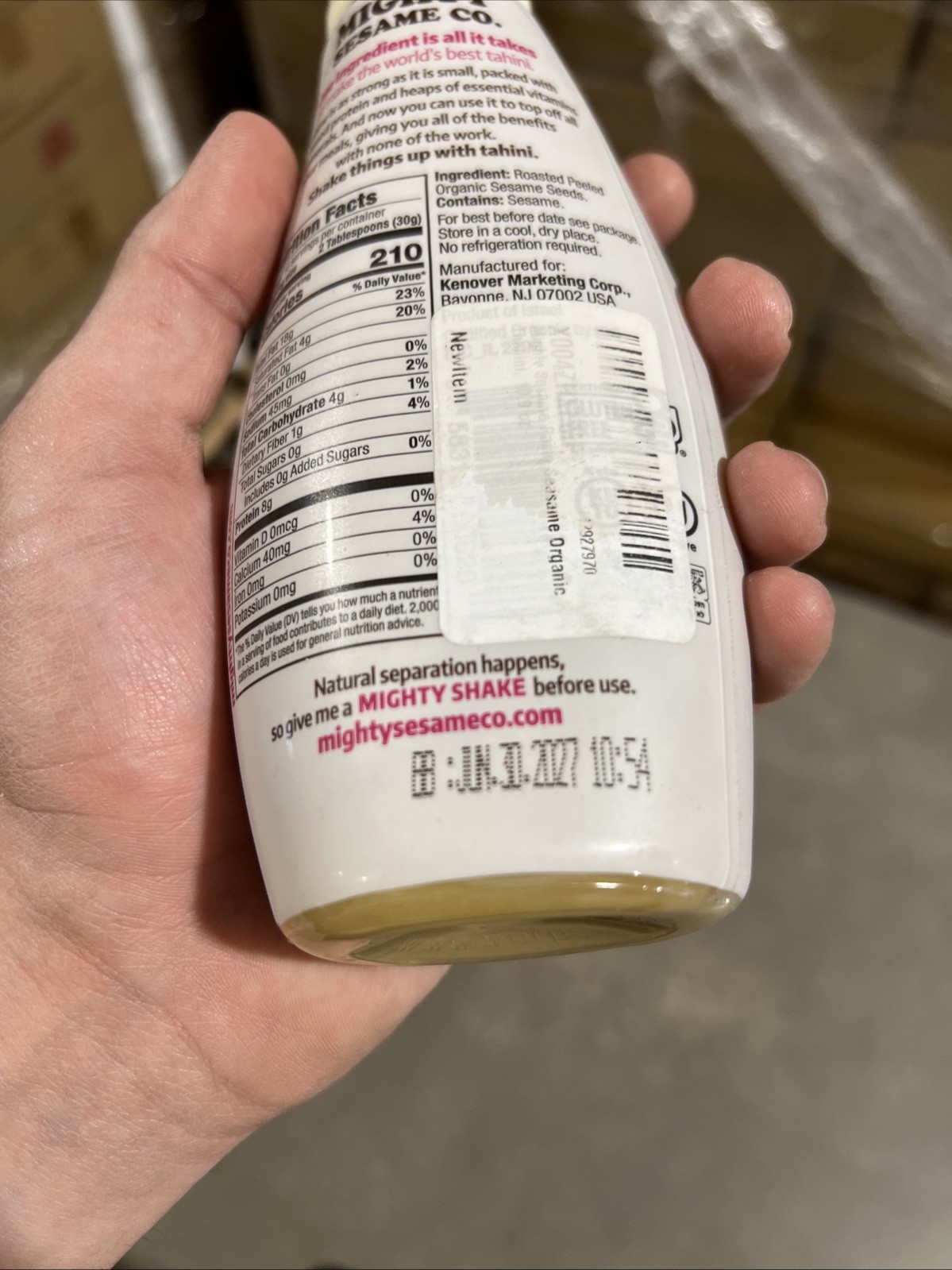 Mighty Sesame Co. Squeeze Sesame Tahini 10.9 Oz (Pack of 8)