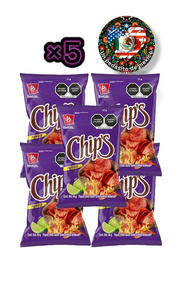 Mexican Sabritas CHIPS BARCEL 100% AUTHENTIC MEXICAN CHIPS X5