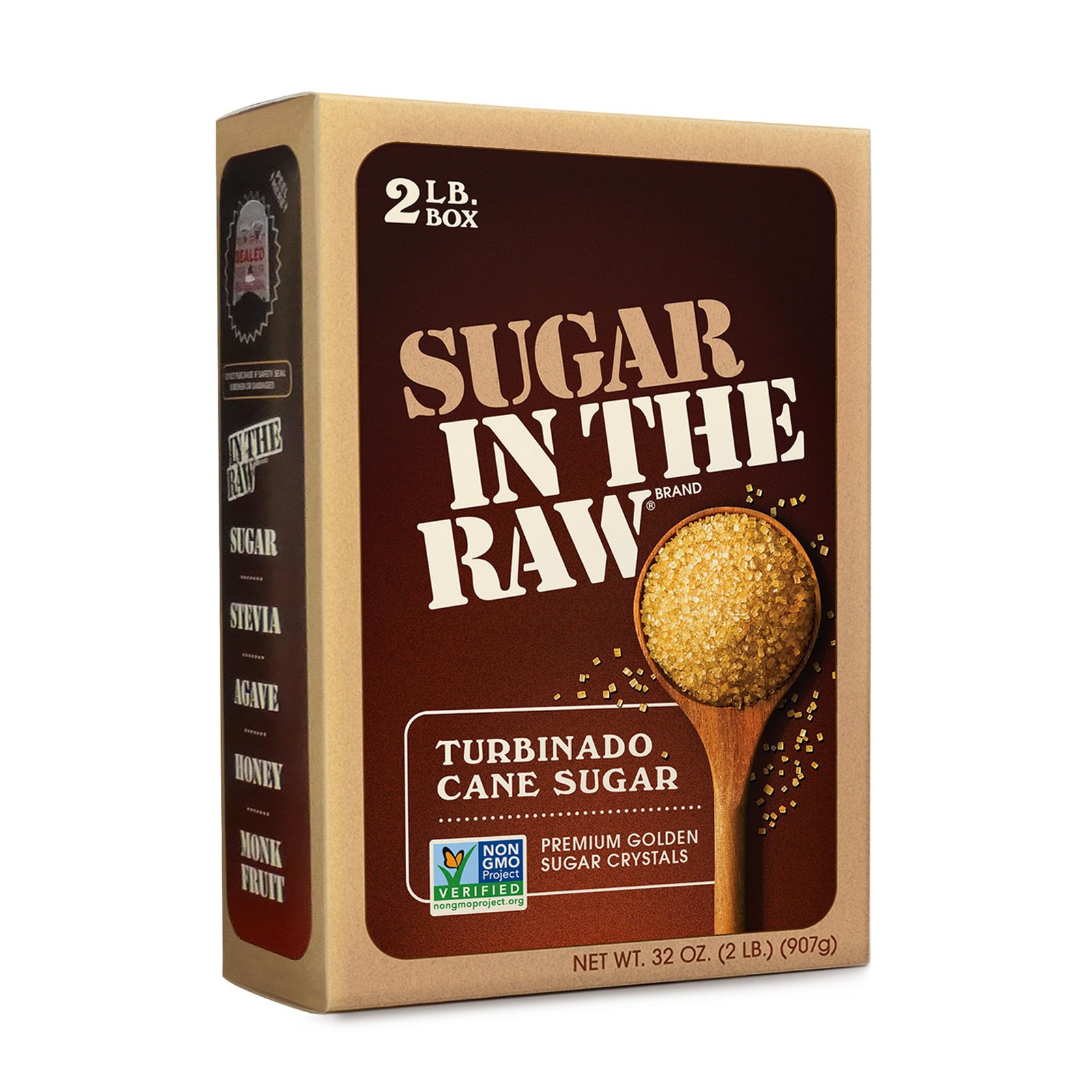 Sugar In The Raw Granulated Turbinado Cane Sugar 2 LB Box Pure All Natural