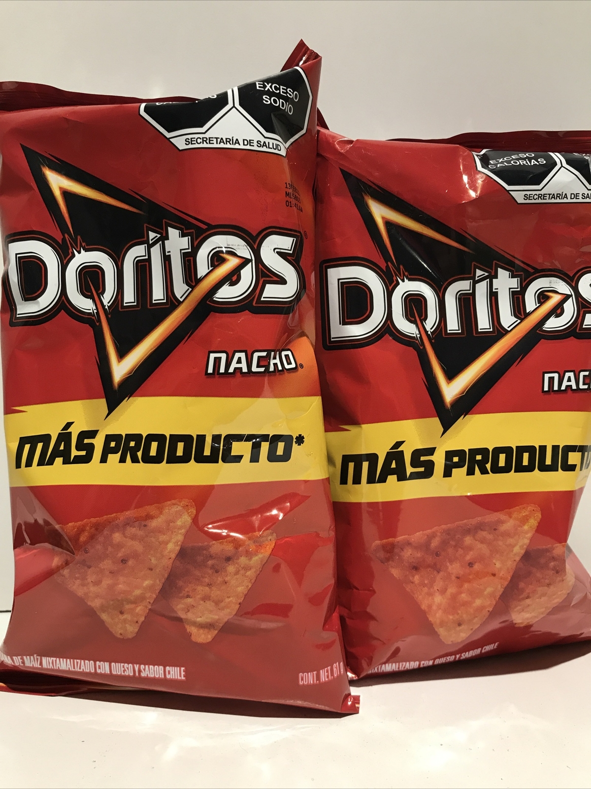 6-Pk Doritos Nachos Queso y Chile Mex Cheese & Chili Nachos Doritos 61g/2.15oz