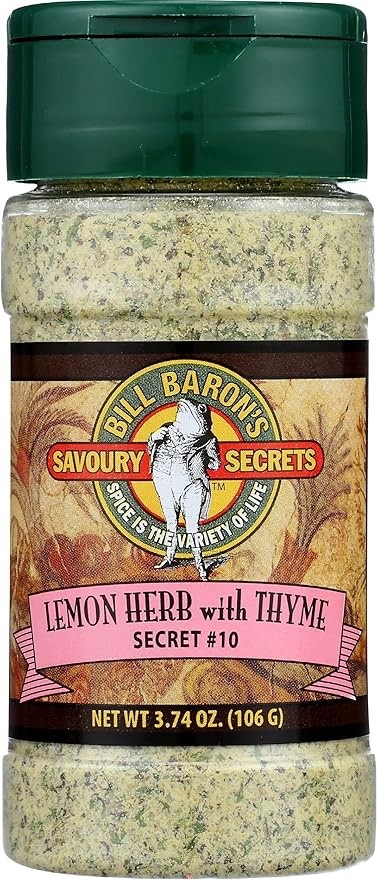 BILL BARON’S SAVOURY SECRETS Lemon Herb Thyme Seasoning Marinade, 3.74 OZ