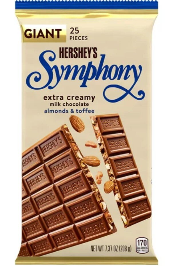 HERSHEY’S SYMPHONY MILK CREAMY Chocolate GIANT BAR PRICE-PICK YOUR CRAVING SIZE!