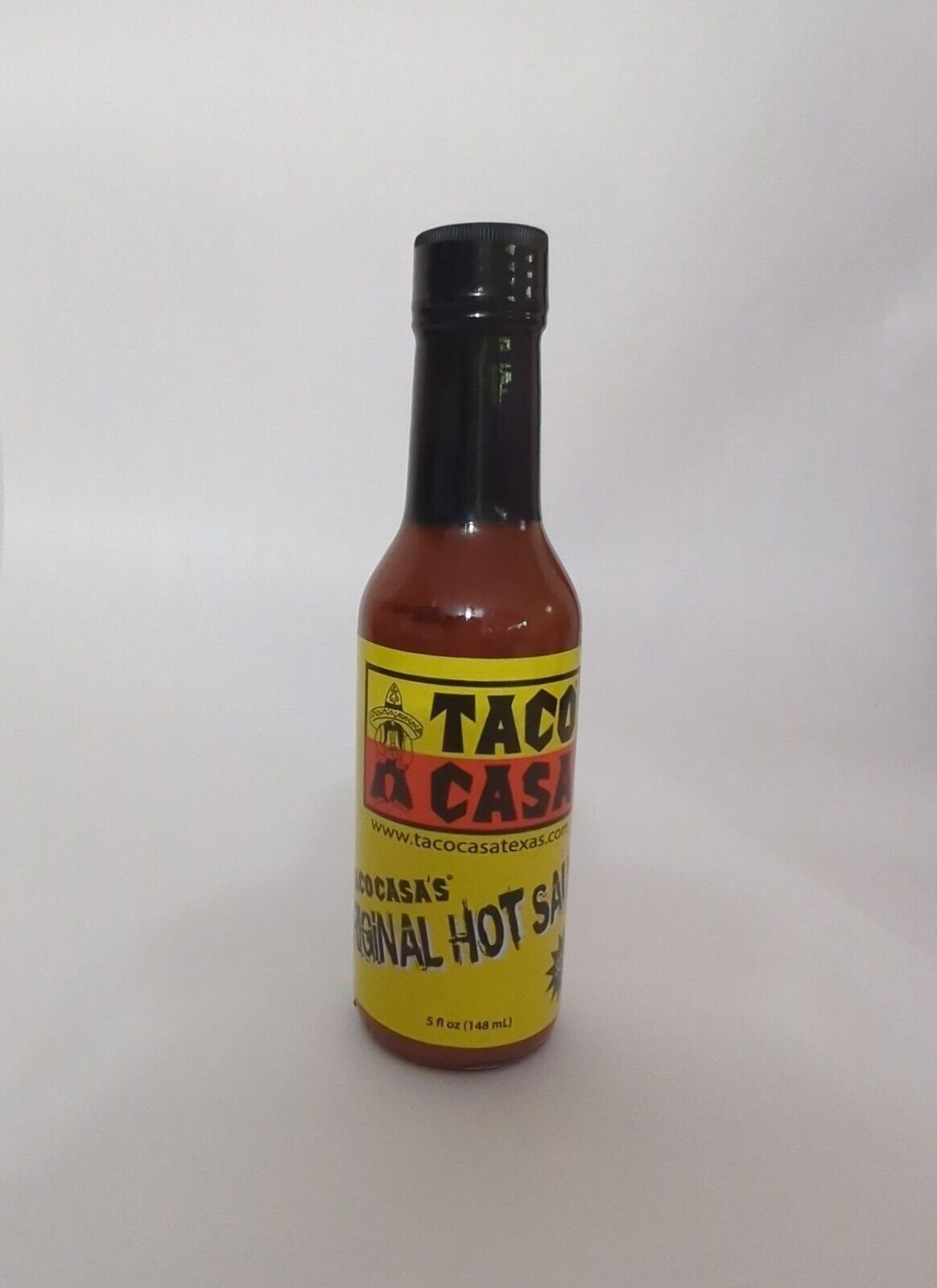 Taco Casa Original Hot Sauce 5 Ounce Glass Bottle