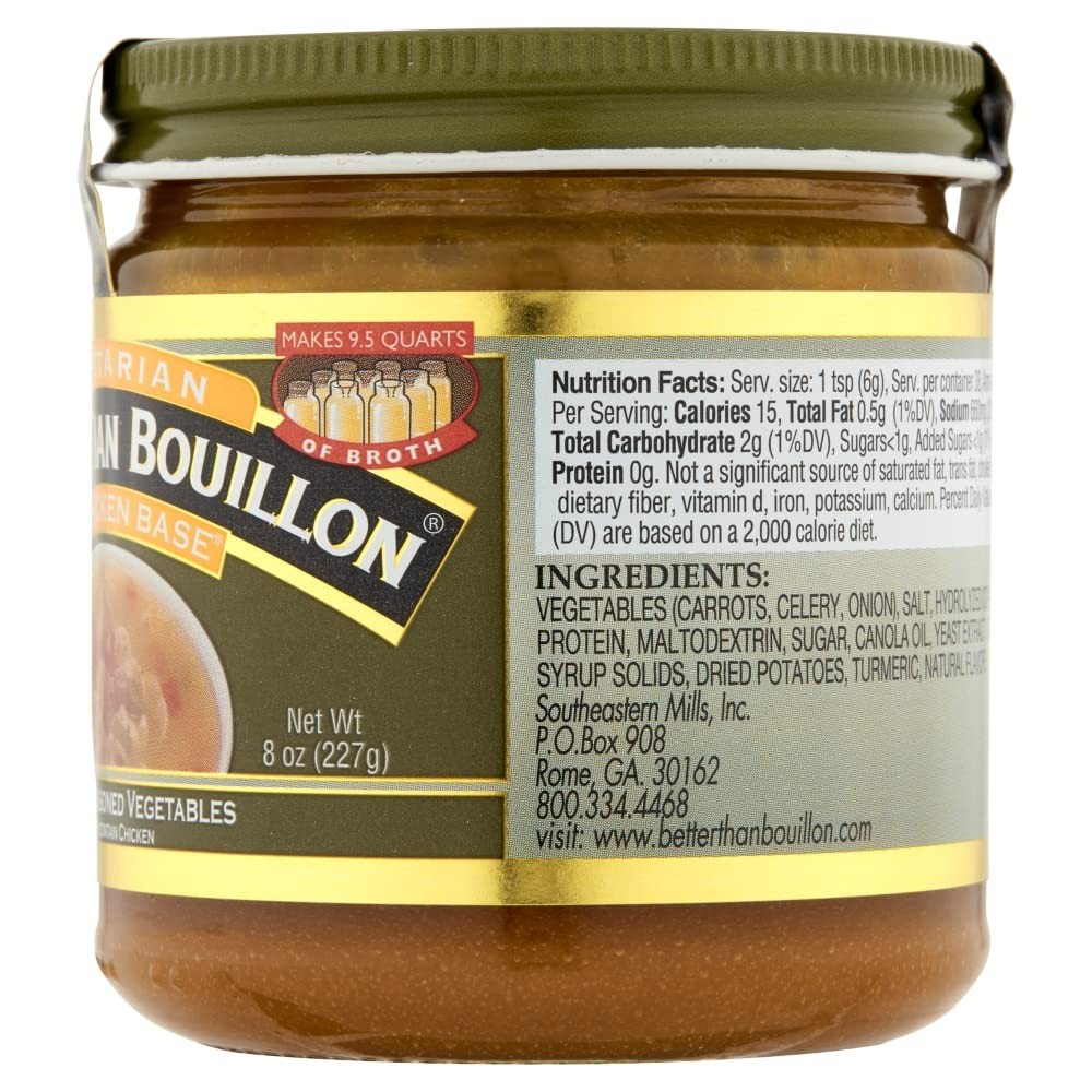 Better Than Bouillon Vegetarian No Chicken Base, Made 8 Ounce (Pack of 2)
