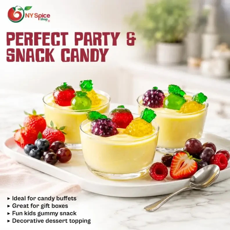 3D Gummy Fruit Mix Candy | Soft Chewy Fruity Assorted Gummies | Sweet Treat