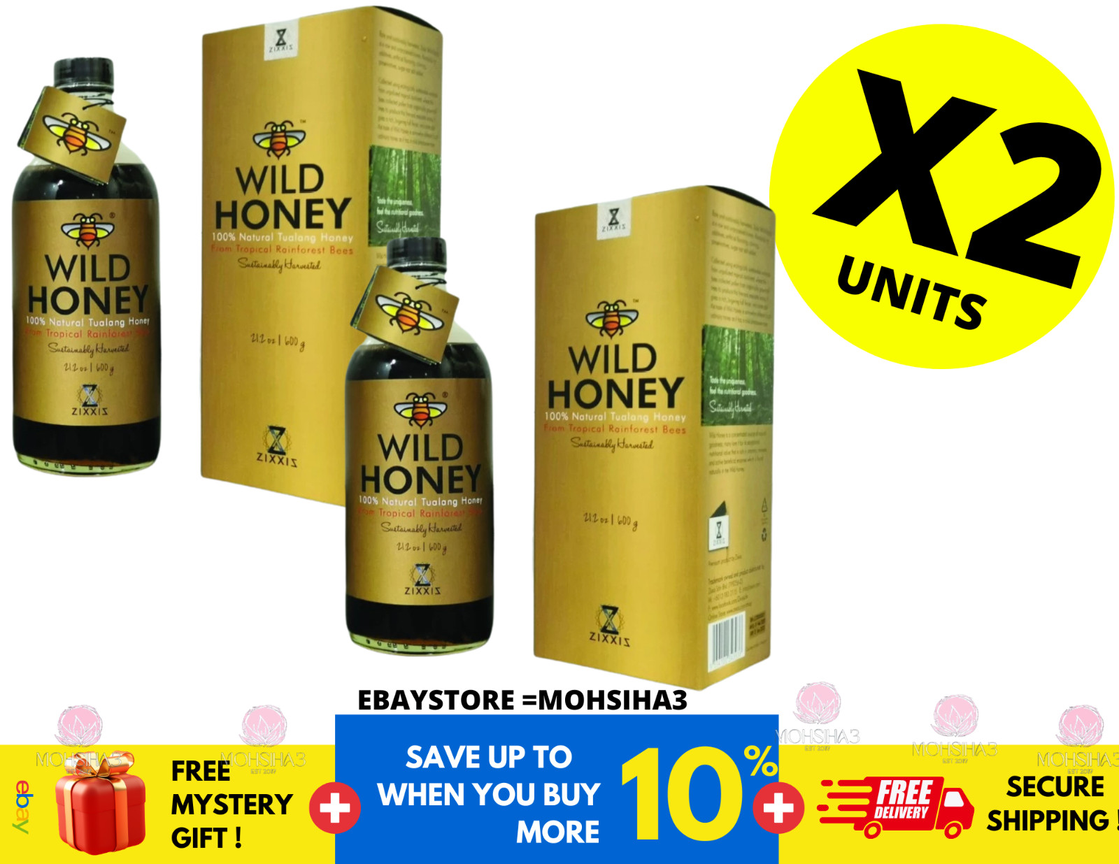 Nirwana Tualang Wild Bee Honey 600 Grams ( X 2 BOTTLE )