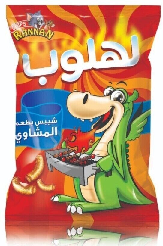 15 X Rannan Chips Lahloub with Barbecue ( 25 gram) شيبس لهلوب بطعم الباربيكيو