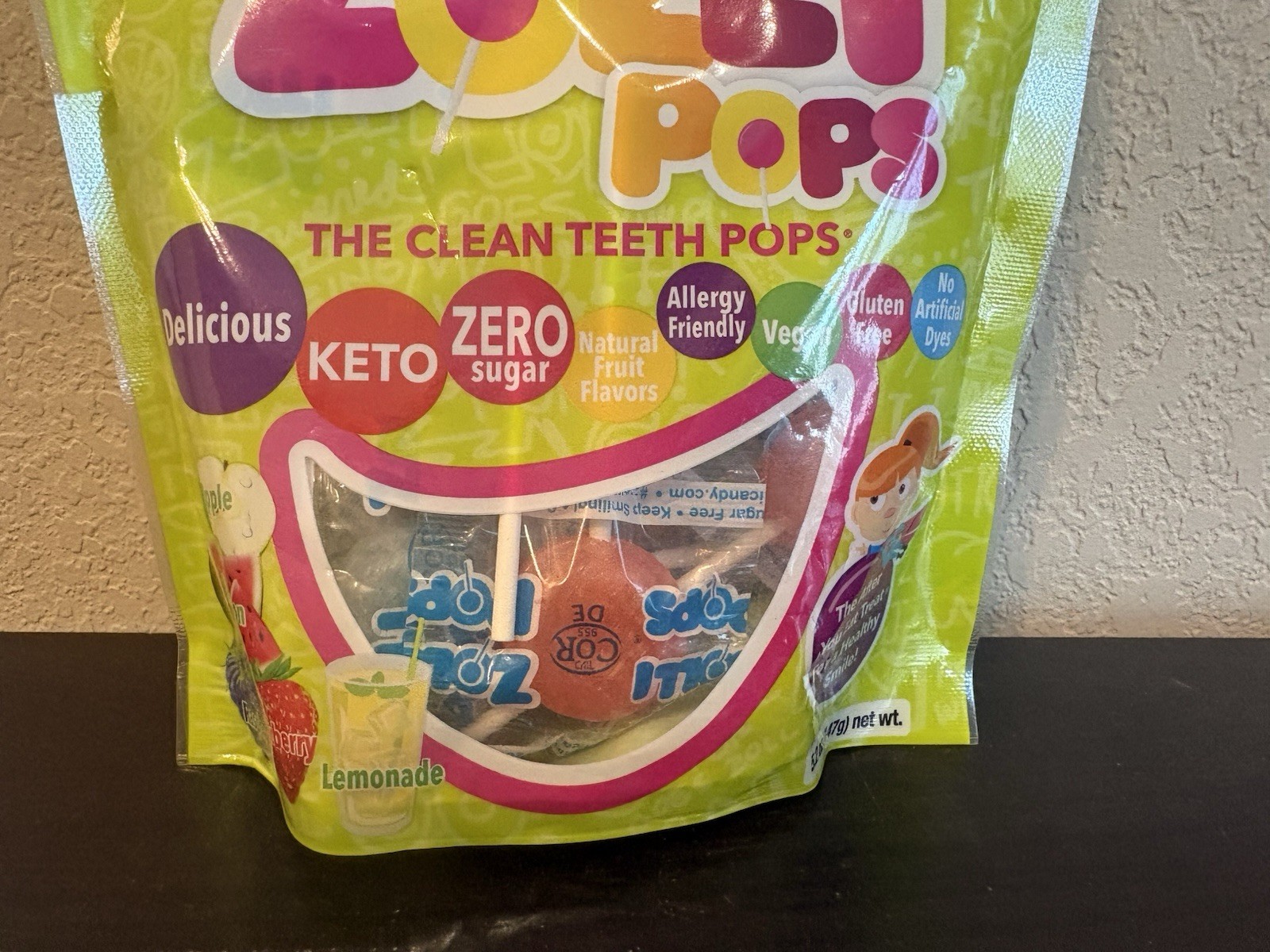 Zollipops Sour Clean Teeth Pops Sugar Free 5.2 Oz Sugar Free Keto New & Sealed