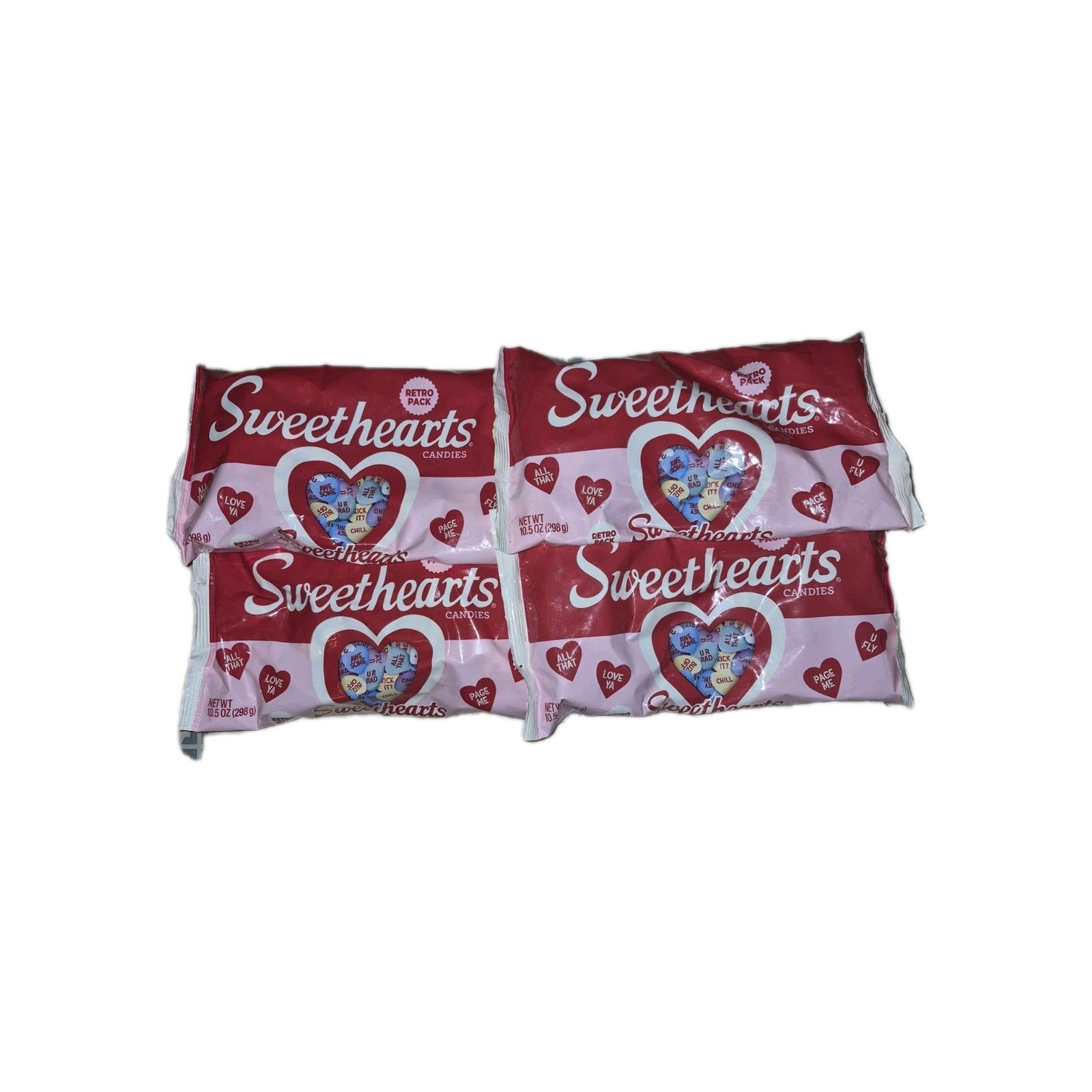 4 Bags Sweethearts Original Retro pack Conversation Hearts Candy 42 oz 11/28