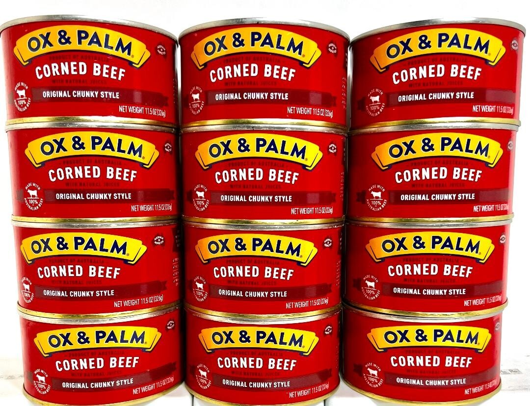 OX & Palm Corned Beef with Juices Original Chunky Style 11.5 oz ( Pack of 12 )