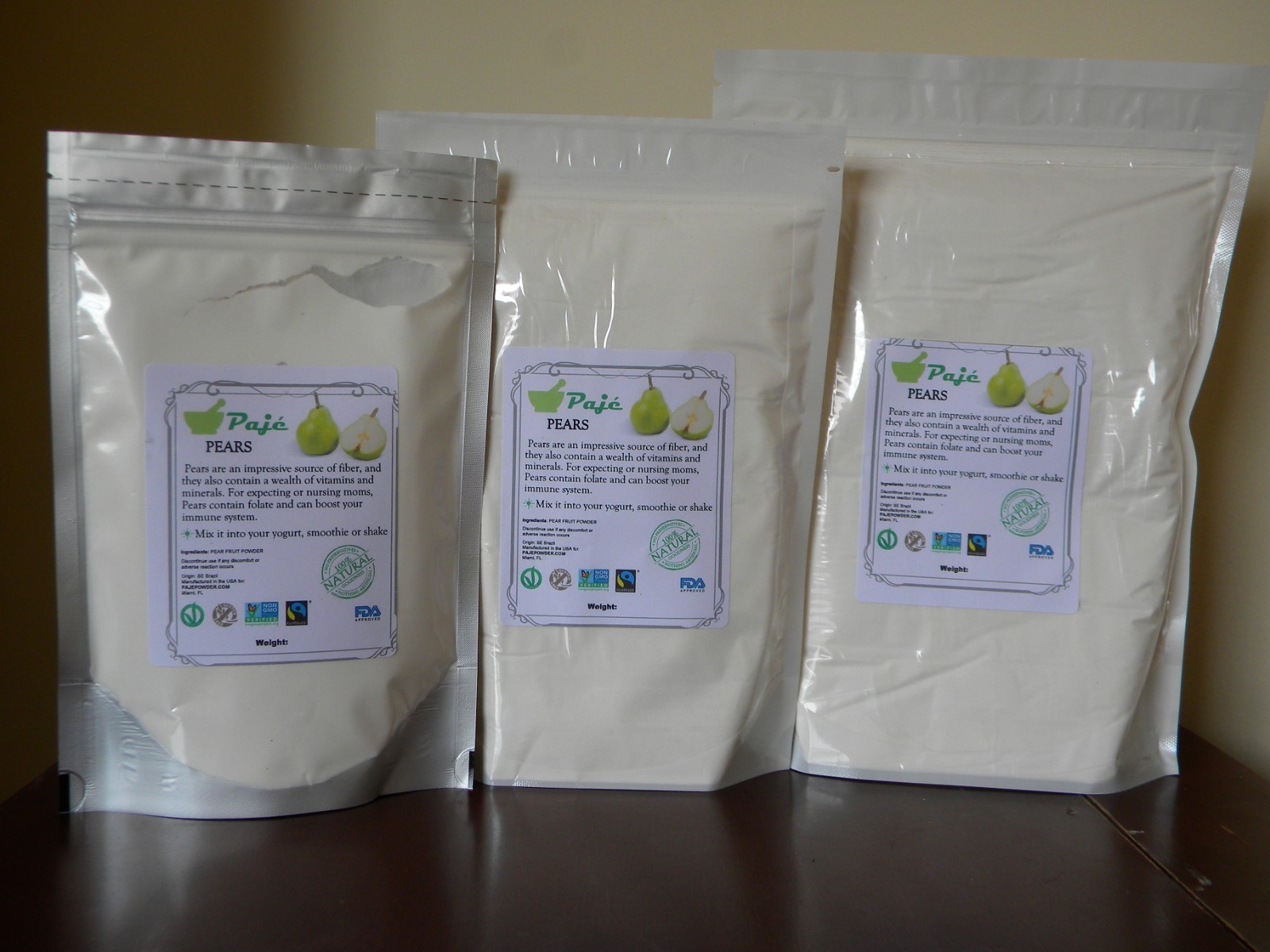 PEARS powder 8oz 16oz 1lb 32oz 2lb 4lb IMMUNE SYSTEM BOOST MINERALS VIT C, PAJE