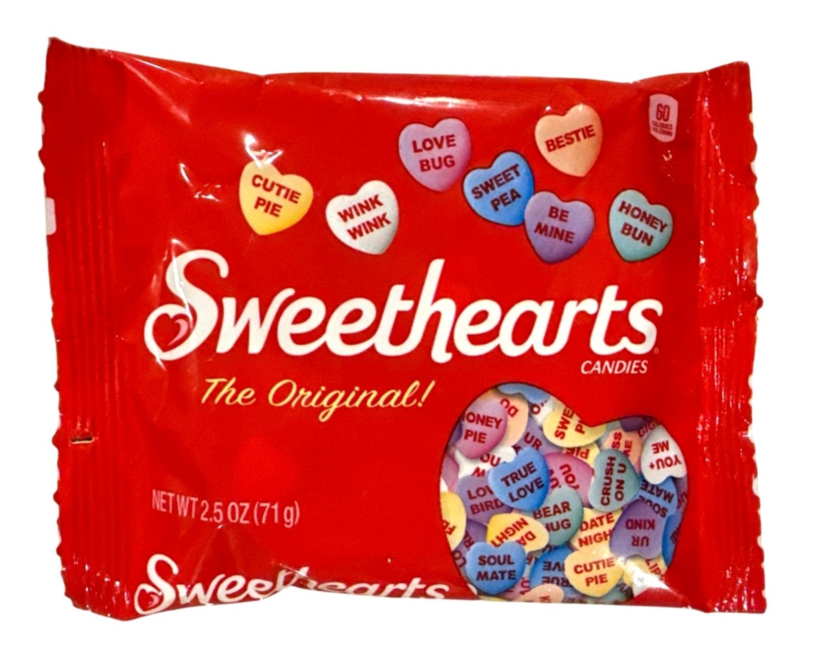 2.5oz Bag SWEETHEARTS Conversation Hearts Orange + Wintergreen+ Valentine Candy