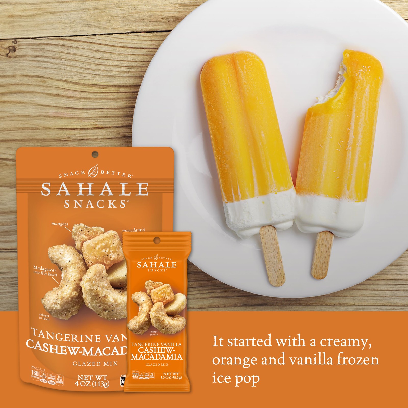 Sahale Snacks Tangerine Vanilla CashewMacadamia Glazed Mix,1.5 oz Grab & Go B…