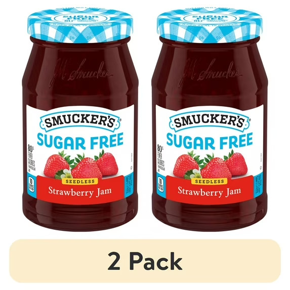 (2 pack) Smucker’s Sugar Free Seedless Strawberry Jam, 12.75 oz..