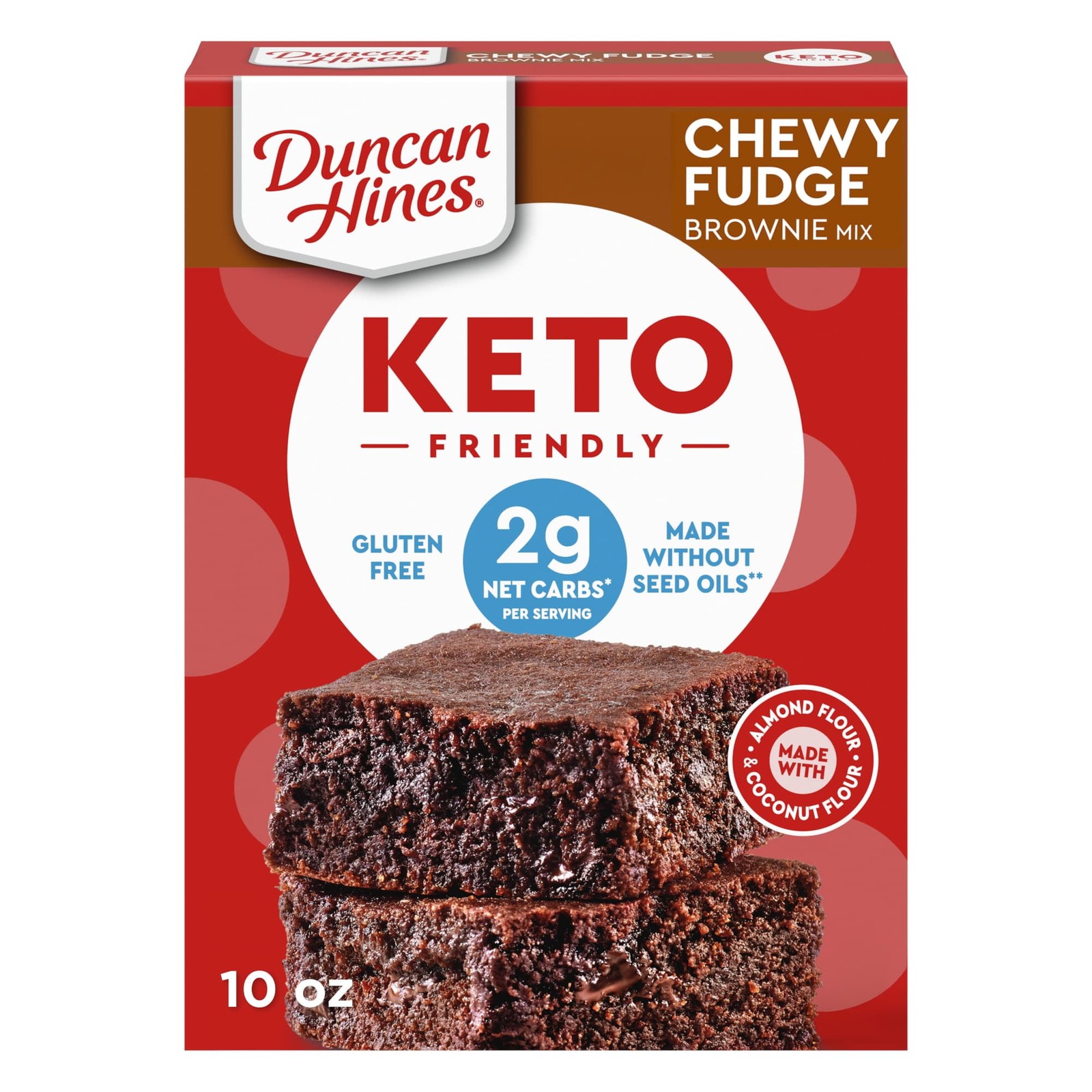 Duncan Hines Keto Friendly Brownie Mix, Chewy Fudge, 10 oz.