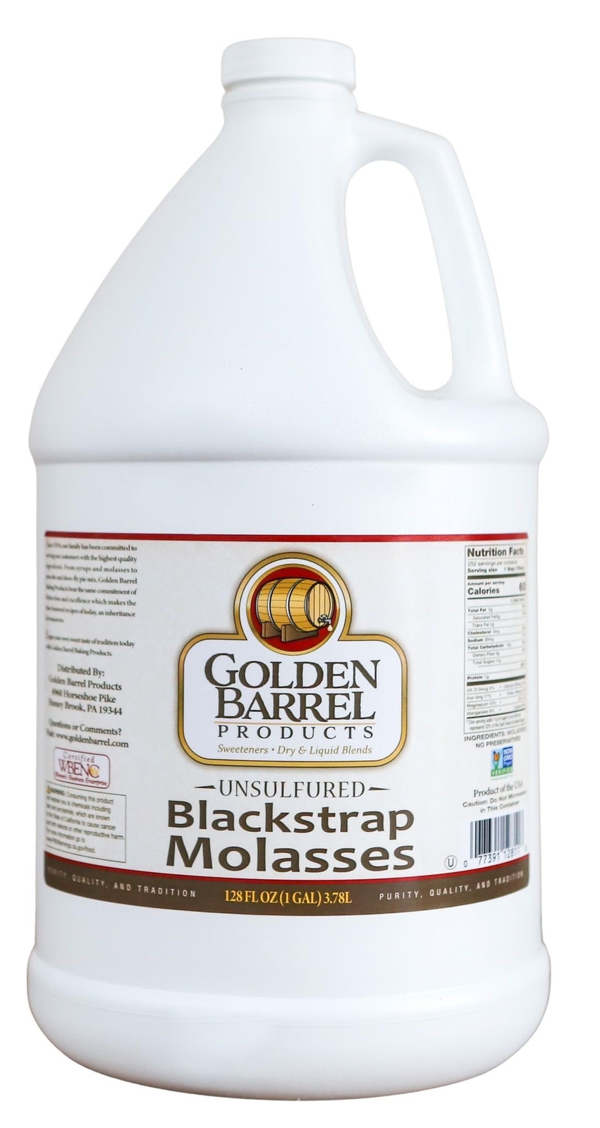 Golden Barrel Bulk Unsulfured Blackstrap Molasses Jug (128 Fl Oz)