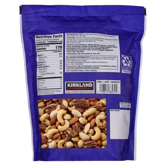 2-Pack Kirkland Signature Extra Fancy Mixed Nuts, Salted, 2.5 lbs