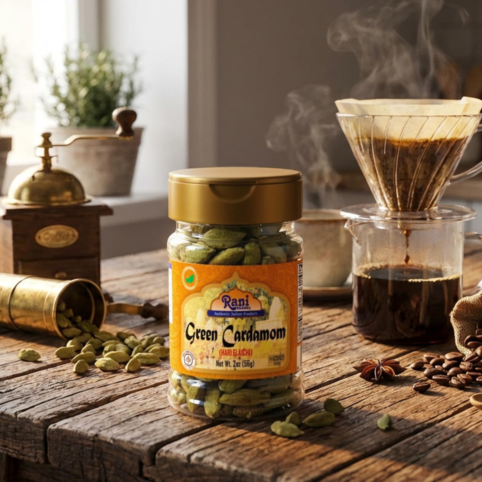 Rani Green Cardamom Pods Spice (Hari Elachi) 2oz (56gms)