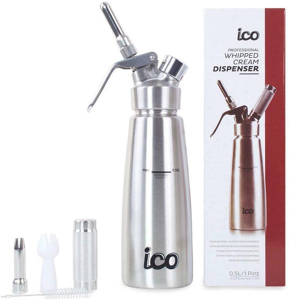 ALL STAINLESS STEEL Whipper Dispenser 1 pt (.5L) Best Whip Cream ICO pro series