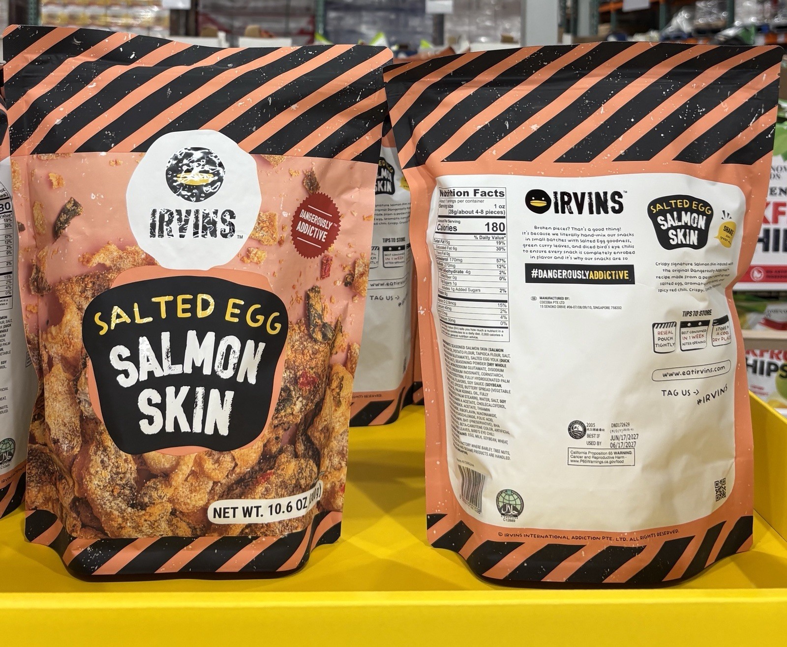 2 Irvins Salted Egg Salmon Skin Chips 10.6oz