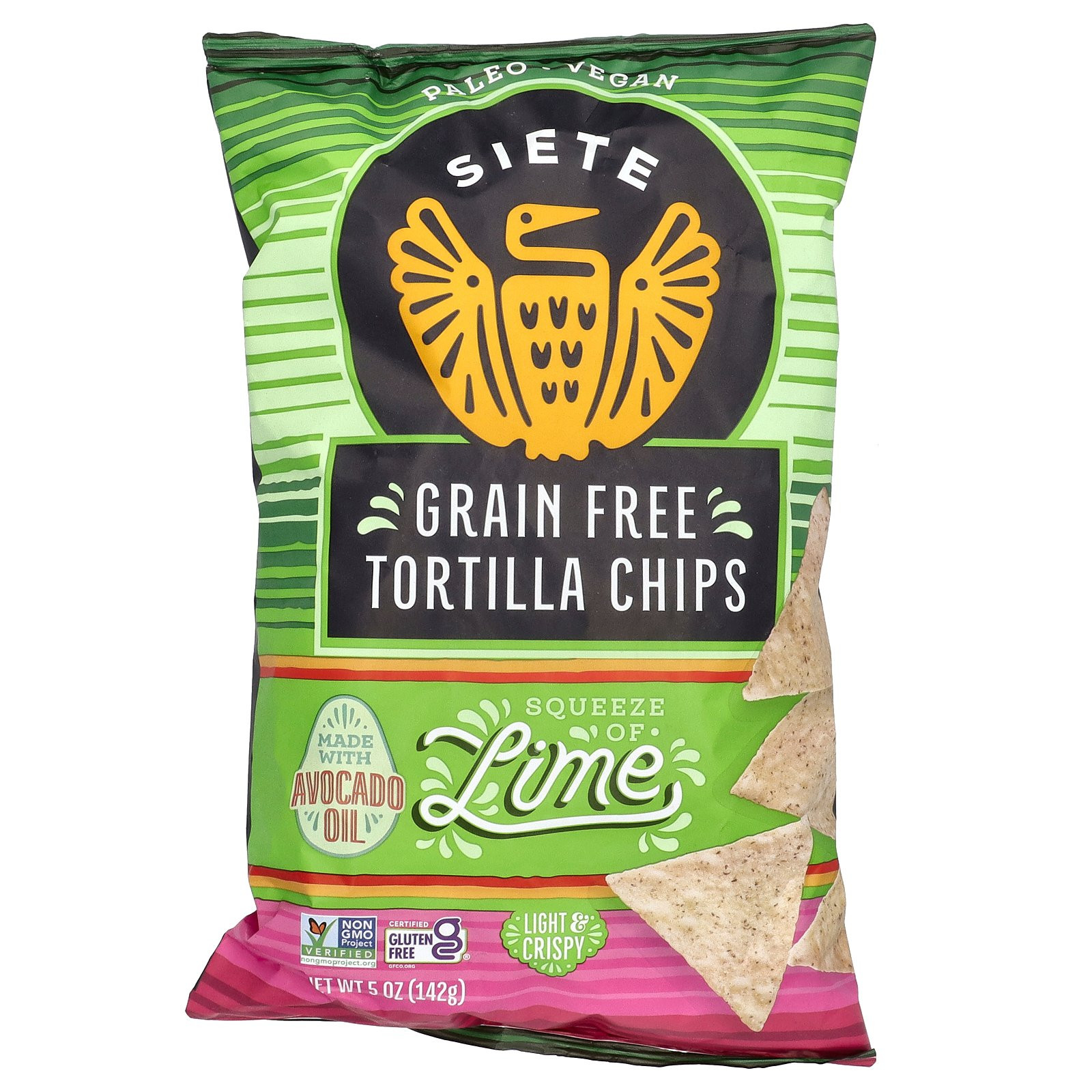 Grain Free Tortilla Chips, Lime, 5 oz (142 g)