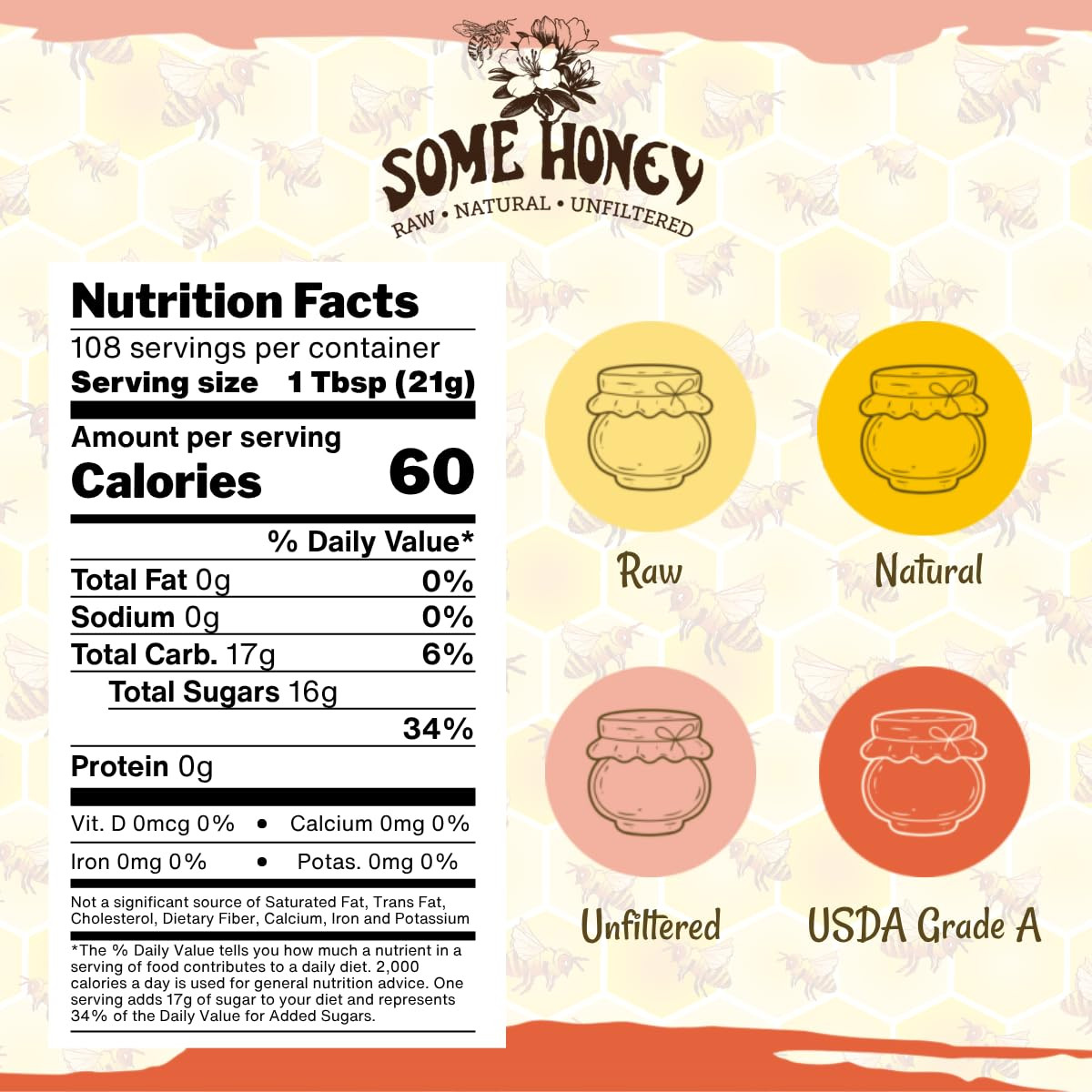 Raw & Unfiltered Wildflower Honey – 100% Pure U.S. Honey – USDA