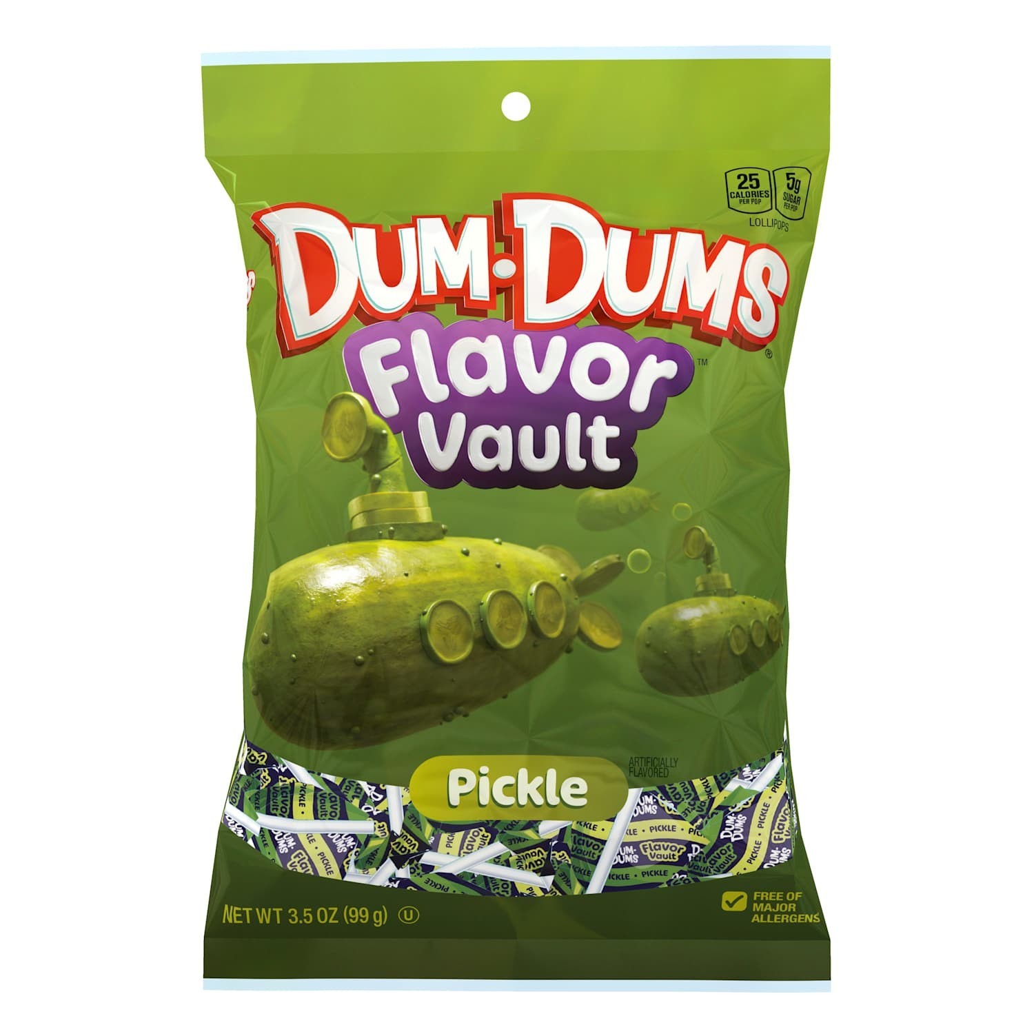 Dum-Dums Flavor Vault – Pickle Flavored Lollipops 3.5oz Bag – LIMITED EDITION
