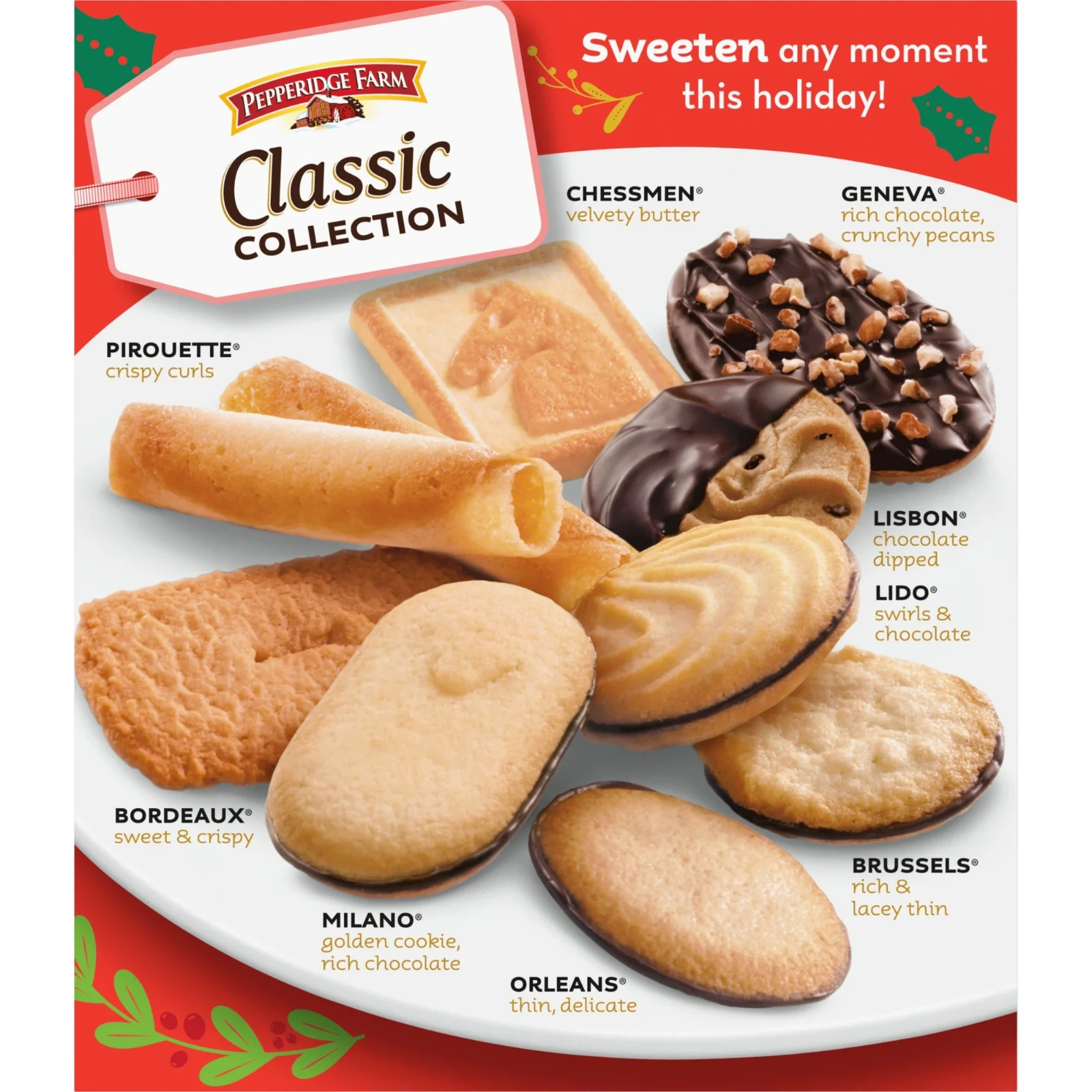 ⭐ Pepperidge Farm Holiday Classic Cookie Collection 13.25 oz – 9 Varieties – Lim