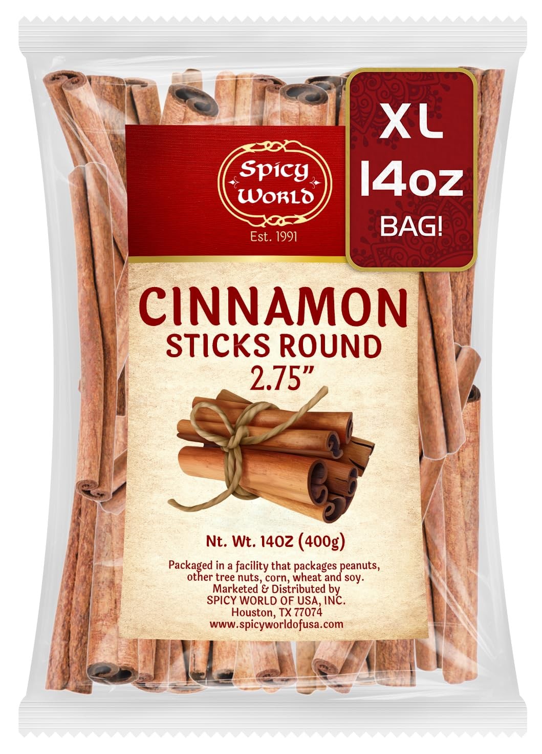 Spicy World Cinnamon Sticks 14 Oz Bag ~100 Sticks –