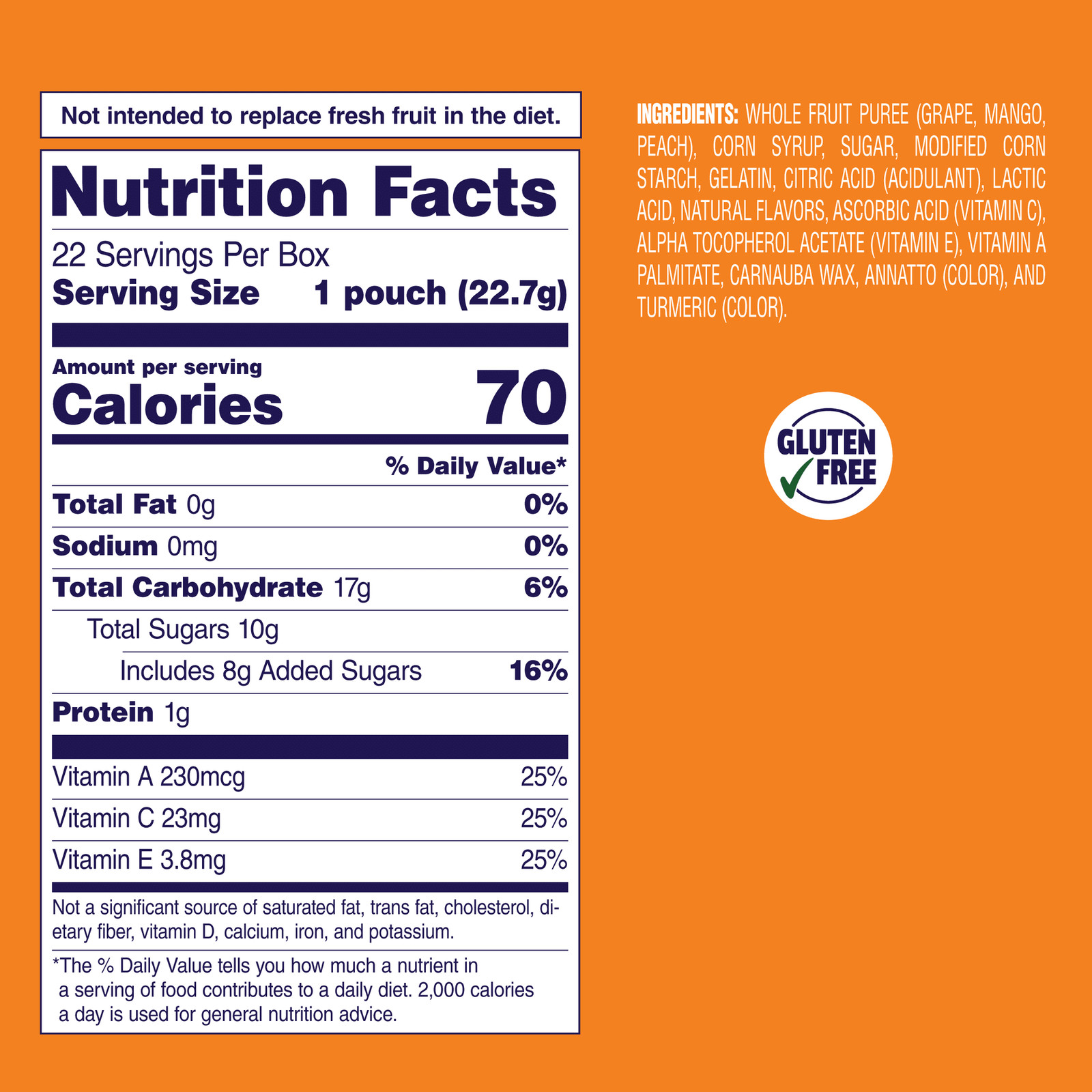 Welch’s Fruit Snacks Mango-Peach – Soft Fruit Snacks, 0.8 oz Each, 22-Count Pack