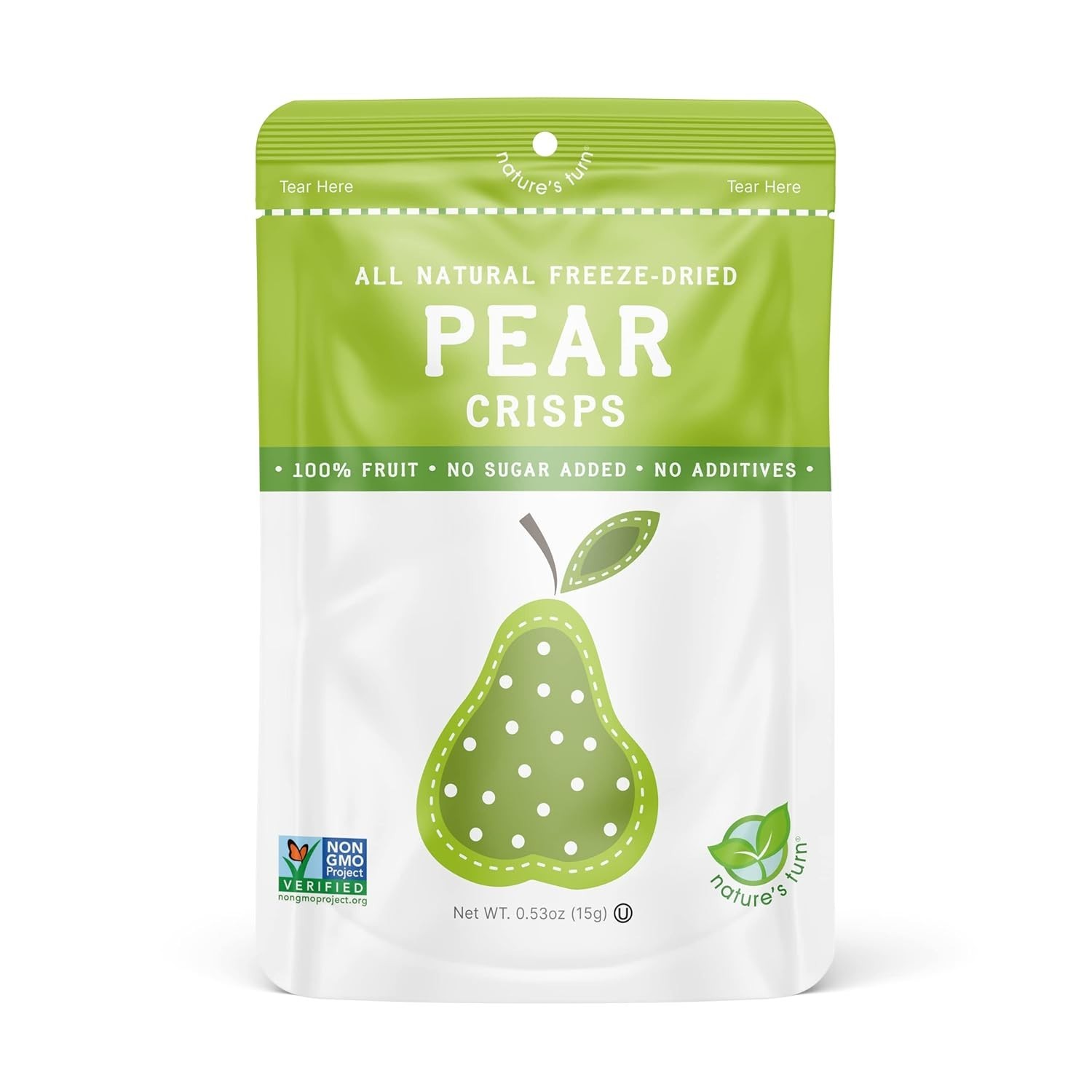 Nature’s Turn Gluten-Free Freeze-Dried Pear Crisps – 12 Portable Fruit Snacks