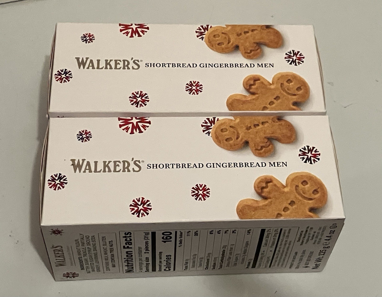 Walker’s Festive Shortbread Gingerbread Men – 4.4 oz Shortbread Cookies Lot of 2