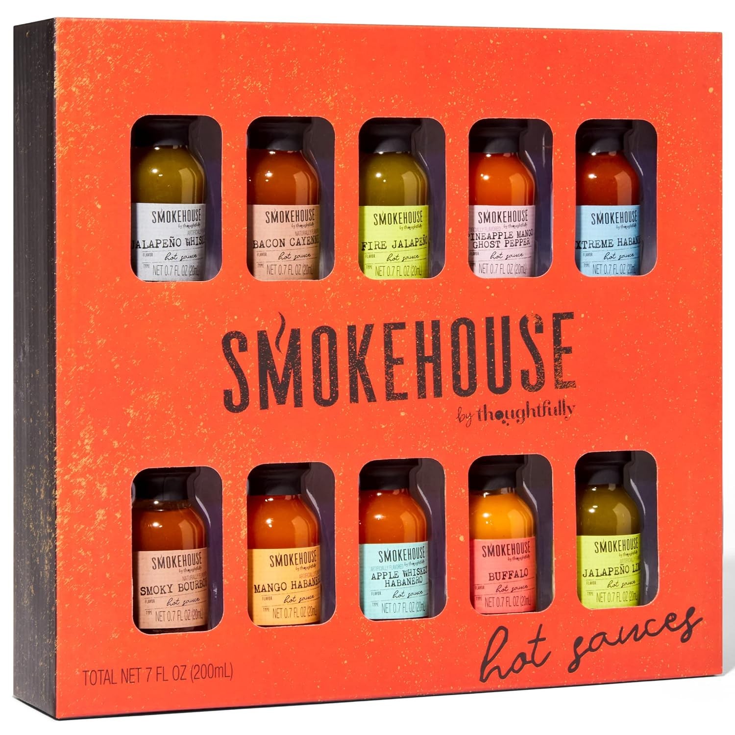 Gourmet Hot Sauce Gift Set 10 Pack Mango Habanero Buffalo Jalapeno Variety