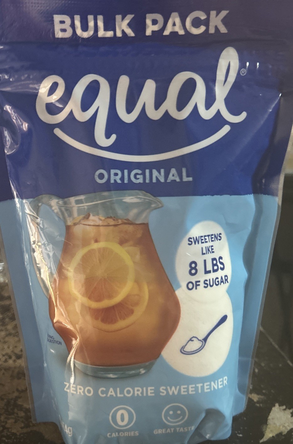 EQUAL 0 Calorie Sweetener Bulk Pack Sweetens Like 8 Lbs / Sugar 1 Pound Package