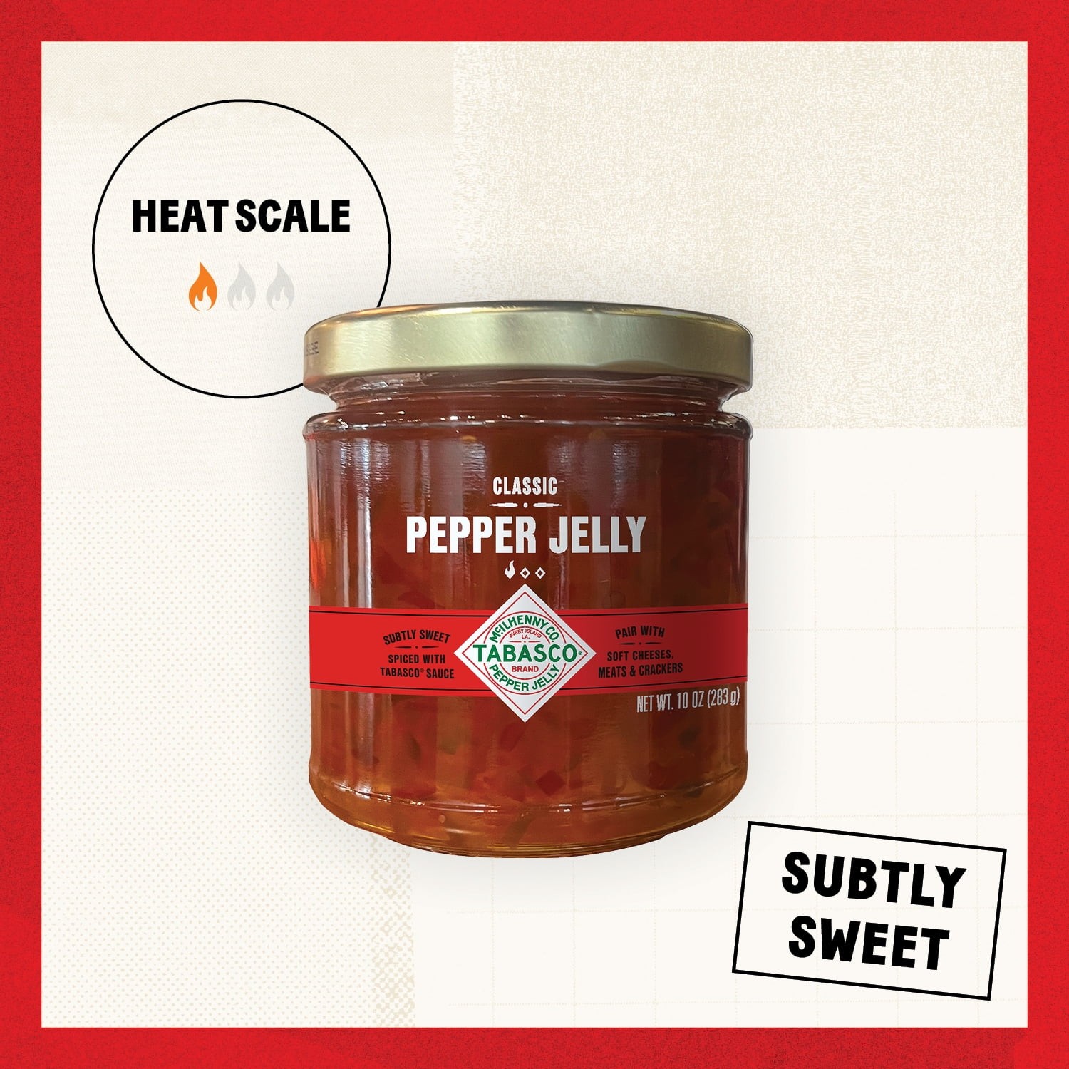 Classic Pepper Jelly Dairy-Free Spice Up Appetizers Medium Heat 10 oz 3 Pack
