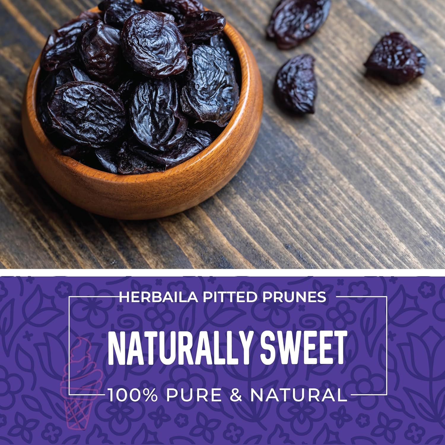 Prunes Pitted Unsweetened 2LBS, Dried Prunes for Constipation, Dried Plums Pitte