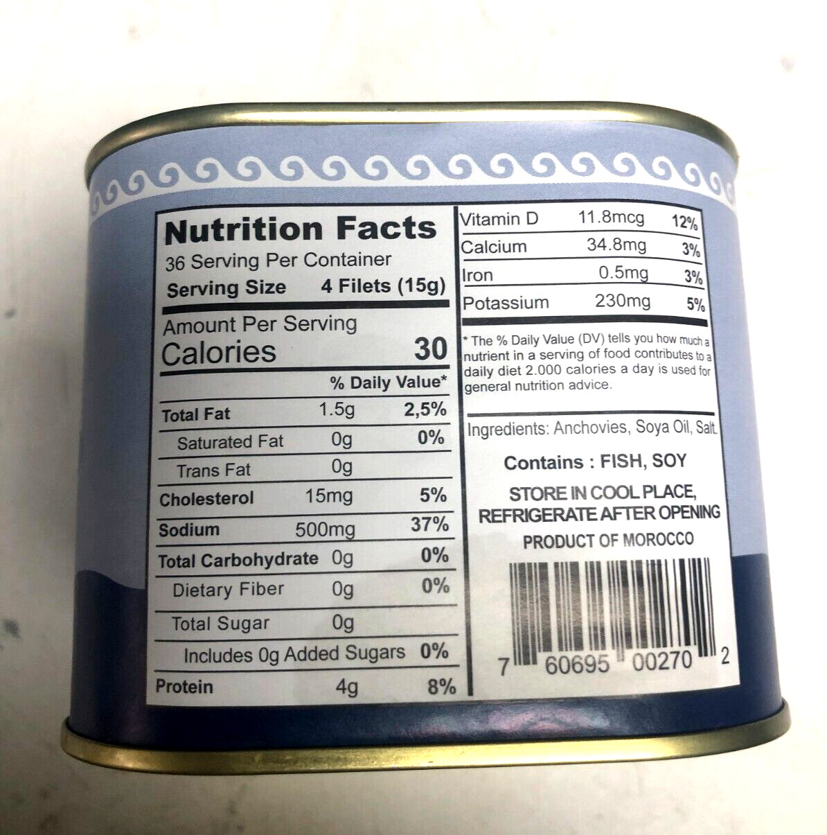 Big Anchovies FLAT Fillets in Oil 793gm «28 OZ» Anchovy TASTY! FREE SHIP! SAVE A