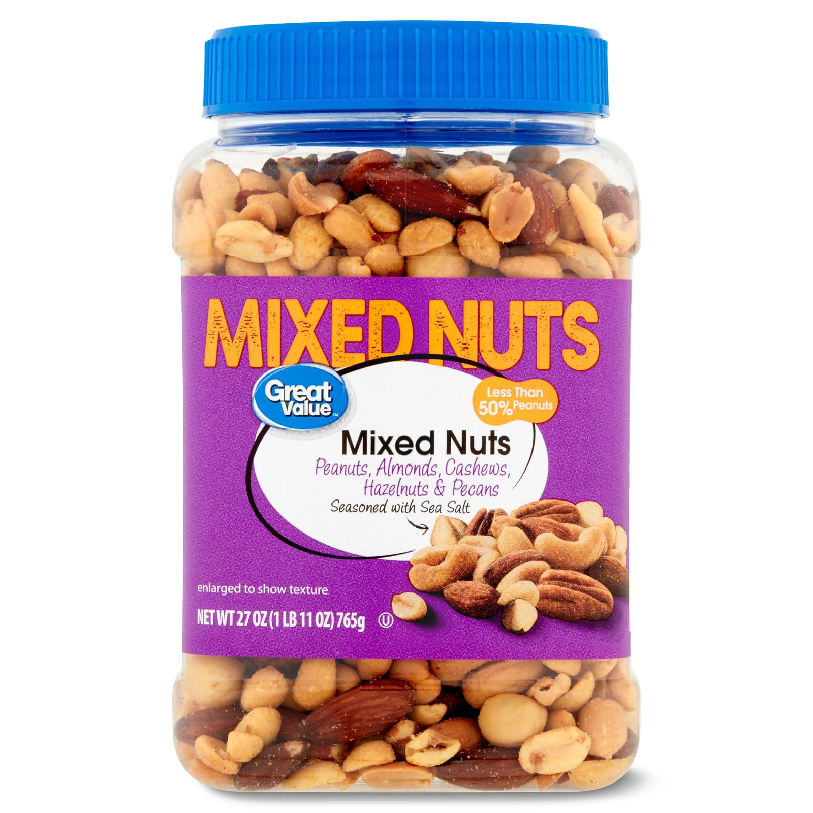 Great Value Mixed Nuts with Peanuts, 27 oz (3 Pack)