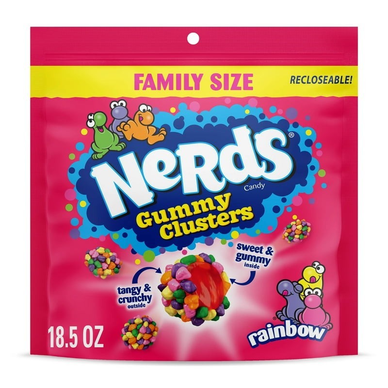 NERDS gummy clusters,candy, rainbow,crunchy and gummy, 18.5 oz bag…